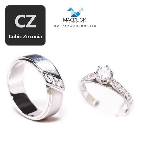 Couple ring set – CZ in 925 silver by Madduck Jewels