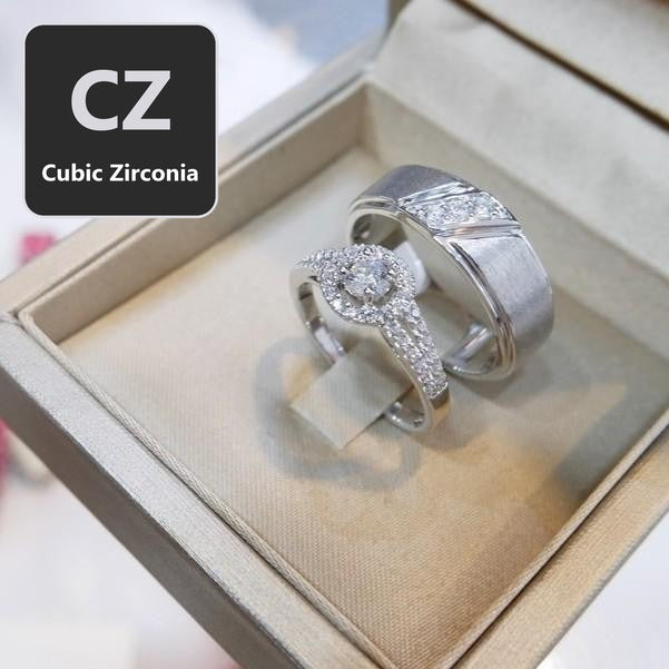 Couple ring set – CZ in 925 silver by Madduck Jewels
