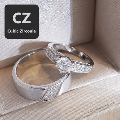 Couple ring set – CZ in 925 silver by Madduck Jewels