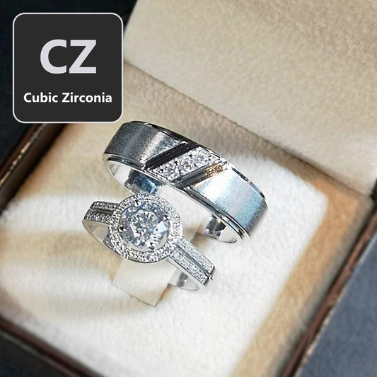 Couple ring set – CZ in 925 silver by Madduck Jewels