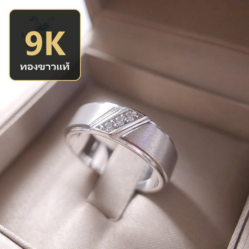 Men's ring – CZ in 9K white gold by Madduck Jewels