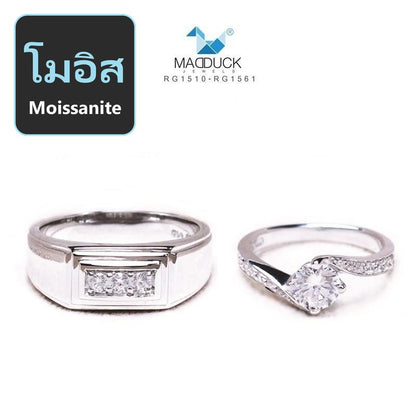 Couple ring set – Moissanite in 925 silver by Madduck Jewels