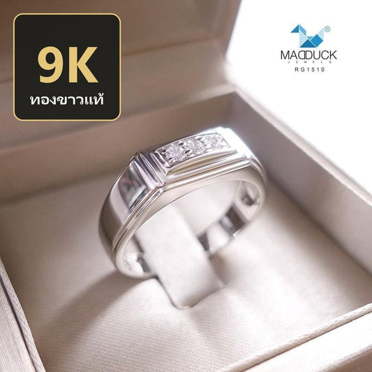 Men's ring – CZ in 9K white gold by Madduck Jewels