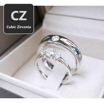 Couple ring set – CZ in 925 silver by Madduck Jewels