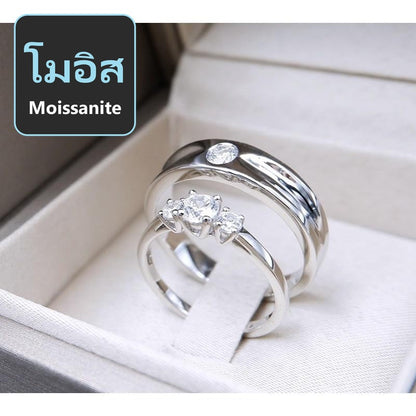 Couple ring set – Moissanite in 925 silver by Madduck Jewels