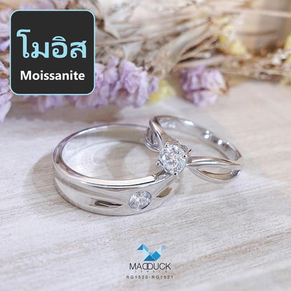 Couple ring set – Moissanite in 925 silver by Madduck Jewels