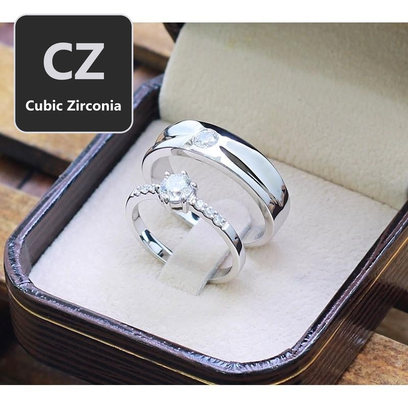 Couple ring set – CZ in 925 silver by Madduck Jewels