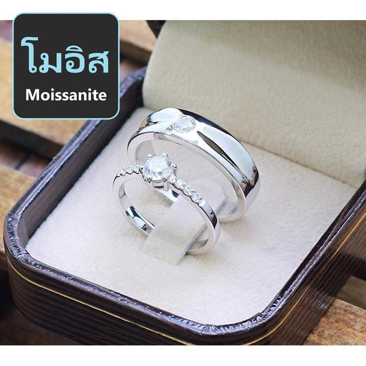 Couple ring set – Moissanite in 925 silver by Madduck Jewels
