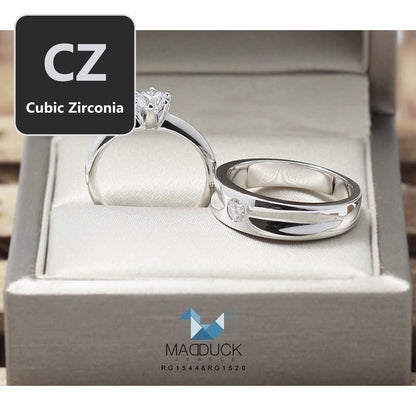 Couple ring set – CZ in 925 silver by Madduck Jewels