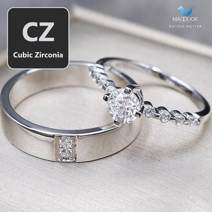 Couple ring set – CZ in 925 silver by Madduck Jewels
