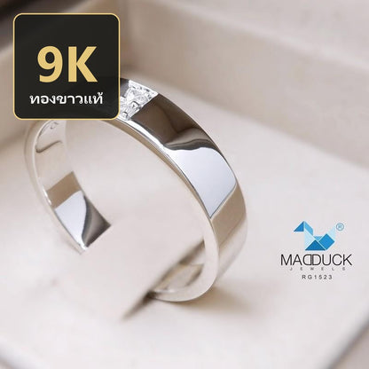 Unisex / male / female ring – CZ in 9K white gold by Madduck Jewels