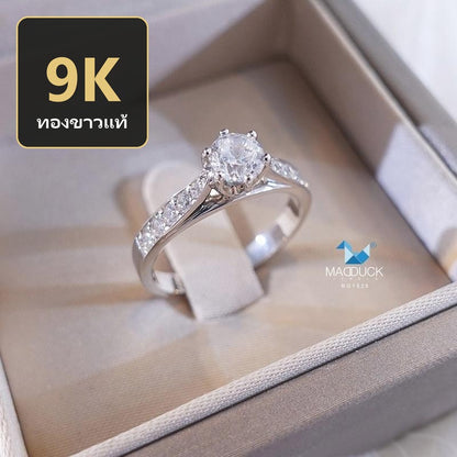 Women's ring – CZ in 9K white gold by Madduck Jewels