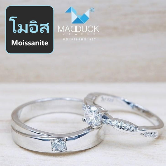 Couple ring set – Moissanite in 925 silver by Madduck Jewels