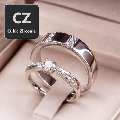 Couple ring set – CZ in 925 silver by Madduck Jewels