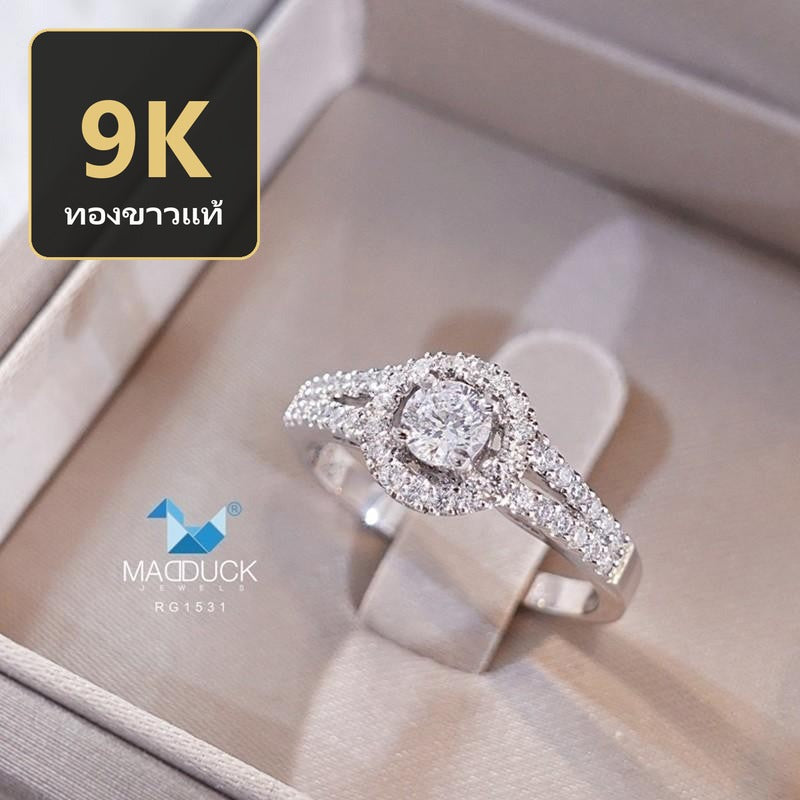 Women's ring – CZ in 9K white gold by Madduck Jewels