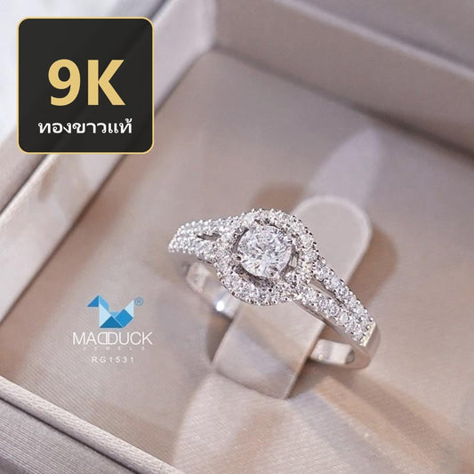 Women's ring – CZ in 9K white gold by Madduck Jewels