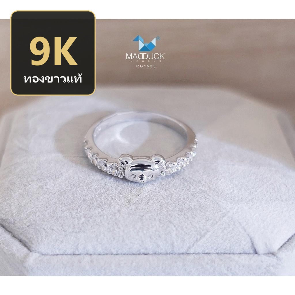 Women's ring – CZ in 9K white gold by Madduck Jewels