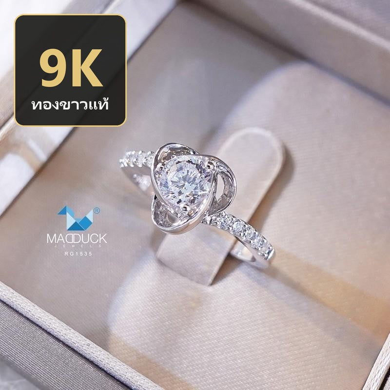 Women's ring – CZ in 9K white gold by Madduck Jewels