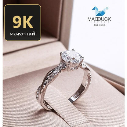 Women's ring – CZ in 9K white gold by Madduck Jewels