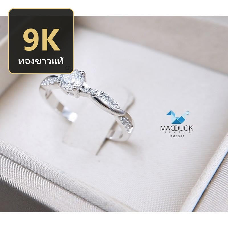Women's ring – CZ in 9K white gold by Madduck Jewels