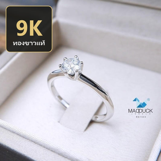 Women's ring – CZ in 9K white gold by Madduck Jewels