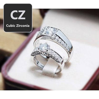 Couple ring set – CZ in 925 silver by Madduck Jewels