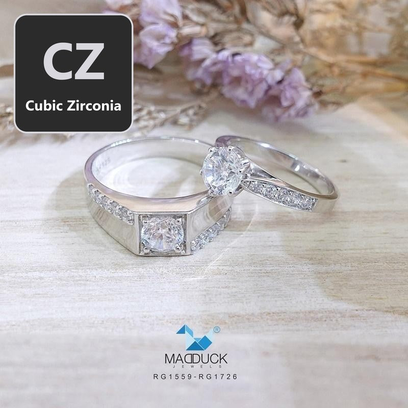 Couple ring set – CZ in 925 silver by Madduck Jewels