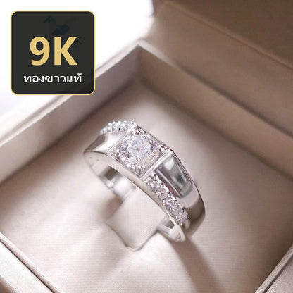 Unisex / male / female ring – CZ in 9K white gold by Madduck Jewels