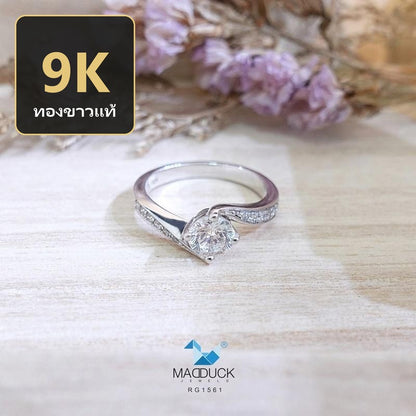 Women's ring – CZ in 9K white gold by Madduck Jewels