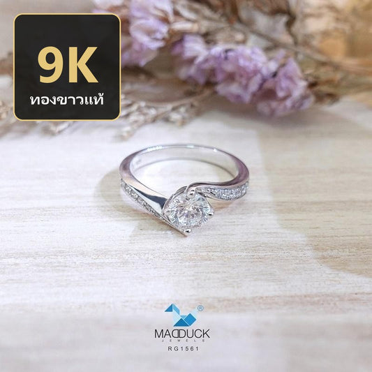 Women's ring – CZ in 9K white gold by Madduck Jewels