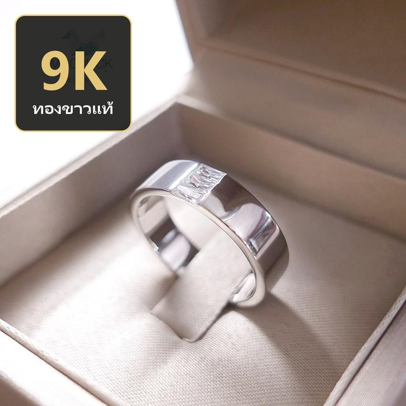 Men's ring – CZ in 9K white gold by Madduck Jewels