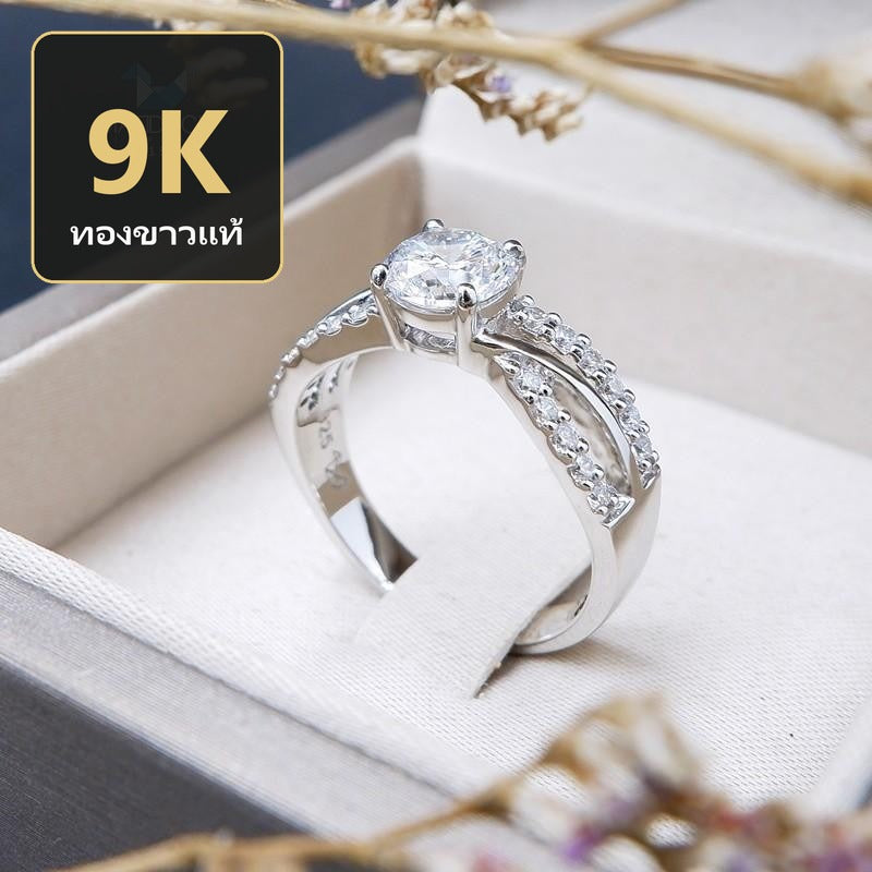 Women's ring – CZ in 9K white gold by Madduck Jewels