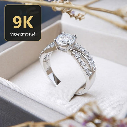 Women's ring – CZ in 9K white gold by Madduck Jewels