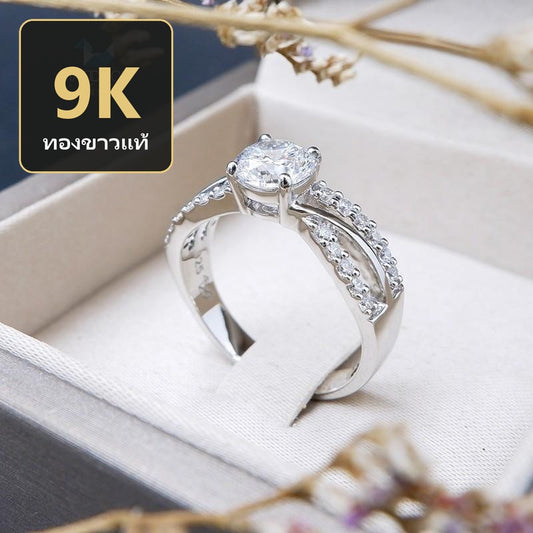 Women's ring – CZ in 9K white gold by Madduck Jewels
