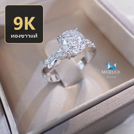 Women's ring – CZ in 9K white gold by Madduck Jewels