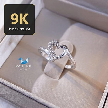 Women's ring – CZ in 9K white gold by Madduck Jewels