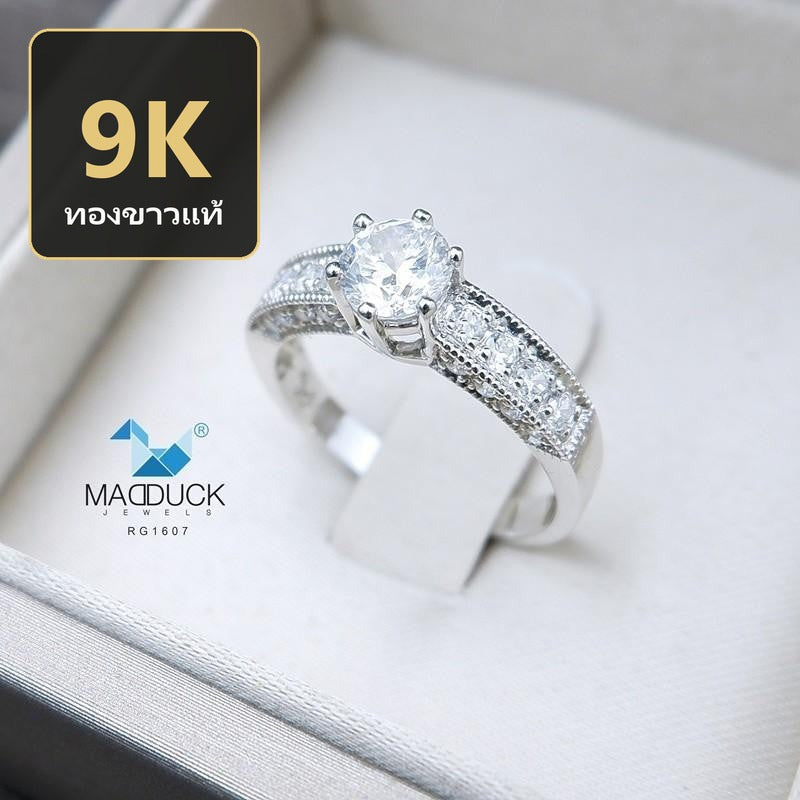 Women's ring – CZ in 9K white gold by Madduck Jewels