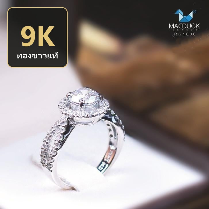 Women's ring – CZ in 9K white gold by Madduck Jewels