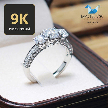 Women's ring – CZ in 9K white gold by Madduck Jewels