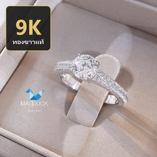 Women's ring – CZ in 9K white gold by Madduck Jewels