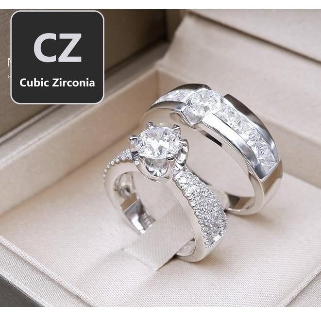 Couple ring set – CZ in 925 silver by Madduck Jewels