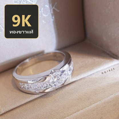 Unisex / male / female ring – CZ in 9K white gold by Madduck Jewels