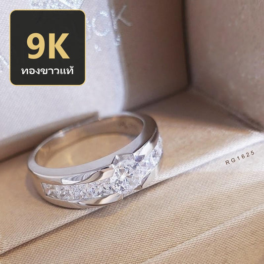 Unisex / male / female ring – CZ in 9K white gold by Madduck Jewels