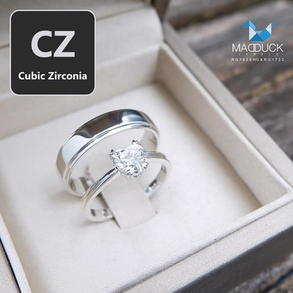 Couple ring set – CZ in 925 silver by Madduck Jewels