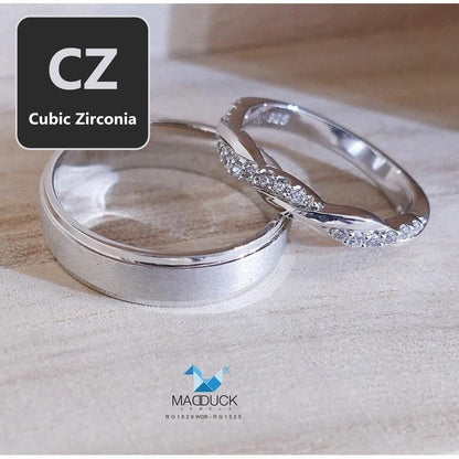 Couple ring set – CZ in 925 silver by Madduck Jewels