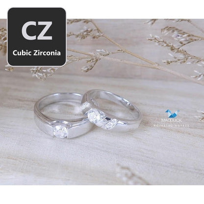 Couple ring set – CZ in 925 silver by Madduck Jewels