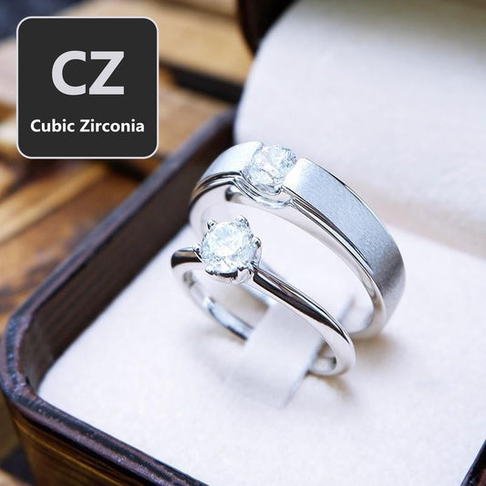 Couple ring set – CZ in 925 silver by Madduck Jewels