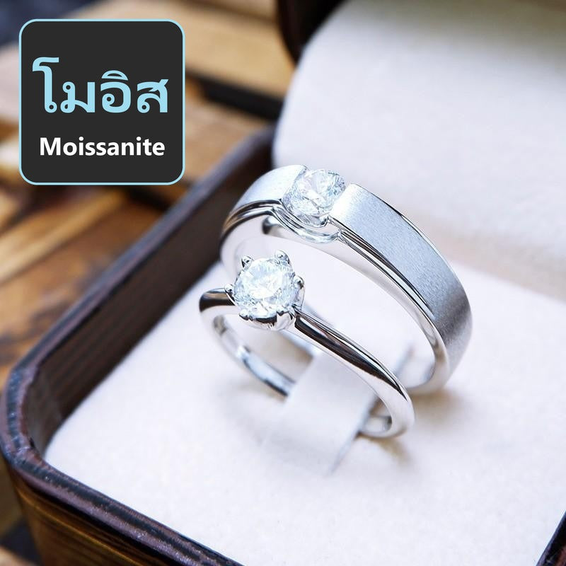 Couple ring set – Moissanite in 925 silver by Madduck Jewels