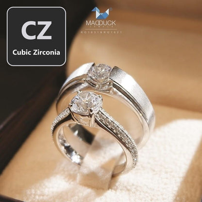 Couple ring set – CZ in 925 silver by Madduck Jewels