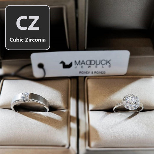 Couple ring set – CZ in 925 silver by Madduck Jewels